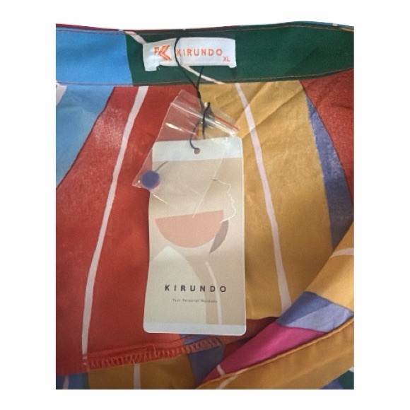 KIRUNDO Multicolor Leaf-Print Button-Down Shirt Women’s Size XXL - Picture 6 of 7